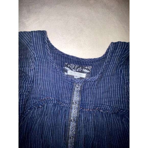Free People Blue Ridge Indigo Chambray Top Size XS - Picture 7 of 9
